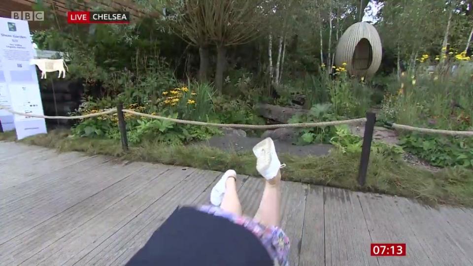 Kirkwood’s feet quickly loomed into view as she toppled forward (BBC Breakfast)