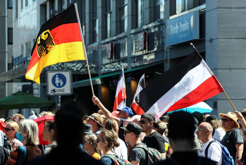 Demonstration against the government's restrictions amid the coronavirus disease (COVID-19) outbreak, in Berlin