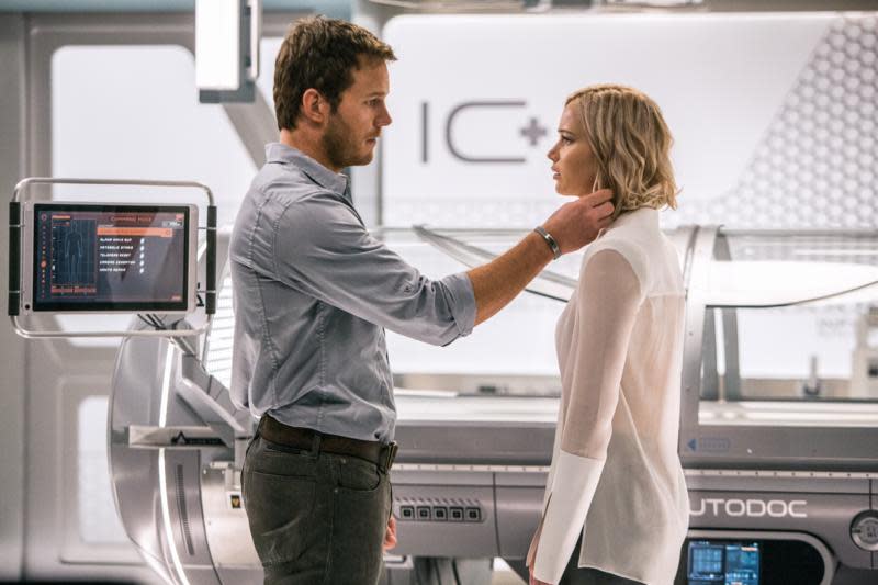 Lawrence… reckons she didn’t spot the creepy side to the plot of Passengers – Credit: Columbia