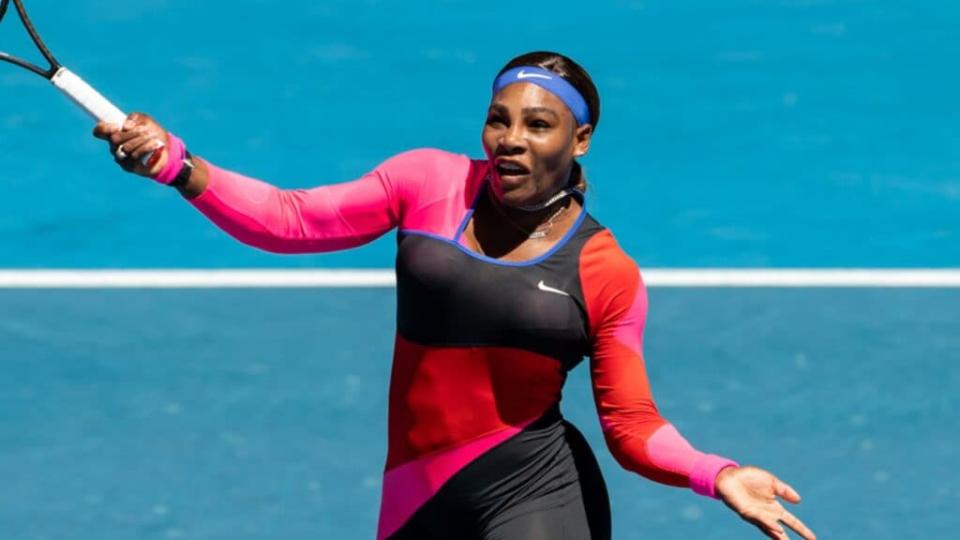 Serena Williams plays in her Women’s Singles semi-finals match against Naomi Osaka during Day 11 of February’s 2021 Australian Open in Melbourne, Australia. (Photo by Mackenzie Sweetnam/Getty Images)