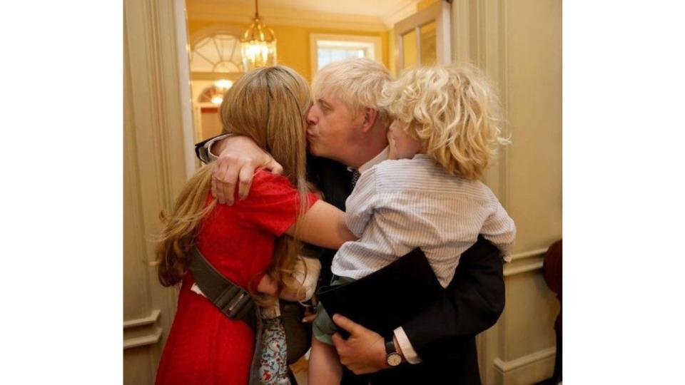 Boris Johnson with his children and wife Carrie