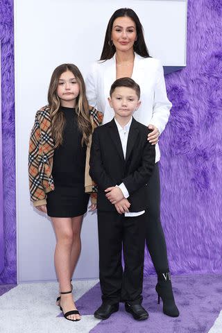 <p>Marleen Moise/WireImage</p> Jenni "JWoww" Farley with her kids Meilani and Greyson at the New York premiere of 'If'