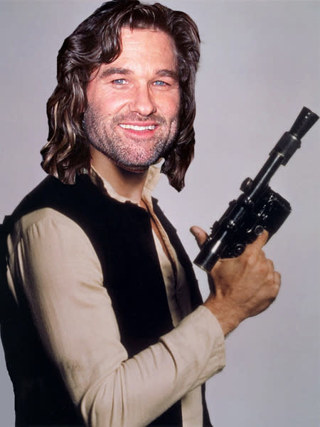 <b>Kurt Russell as Han Solo in 'Star Wars' (1977)</b> Han Solo was one of those roles connected to a lot of people before it ever landed in Harrison Ford's lap, including Nick Nolte and Christopher Walken. A close second to Harrison was Kurt Russell. We can see that his scruffy charms could have worked well in the Han Solo role but perhaps his acting skills weren't quite up to the task. Russell's original 'Star Wars' audition tapes still exist out there on the internet, and probably have most fans counting their lucky stars that the producers went with Ford.... WEIRD FACT: The last words that Walt Disney ever wrote before he died are rumoured to have been KURT RUSSELL.