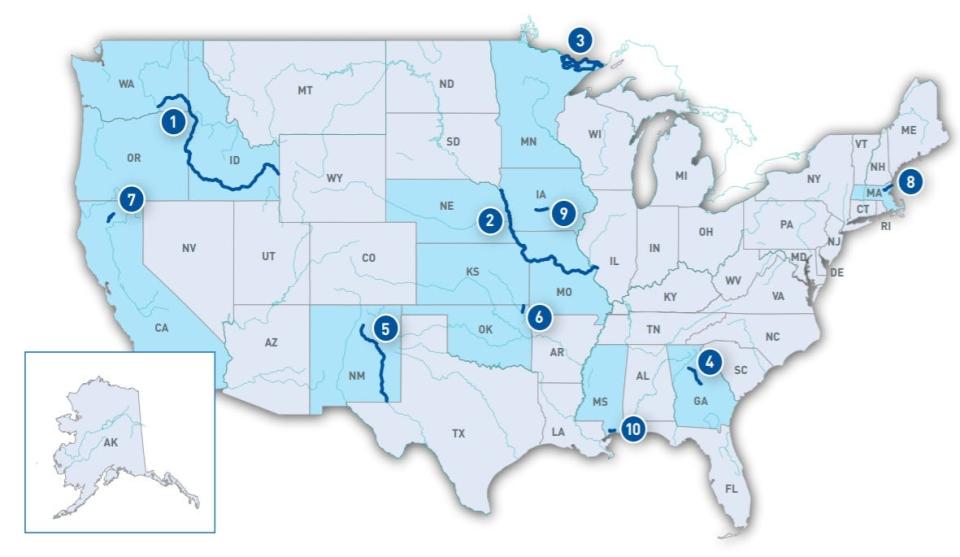 The most endangered rivers of 2021, according to American Rivers.