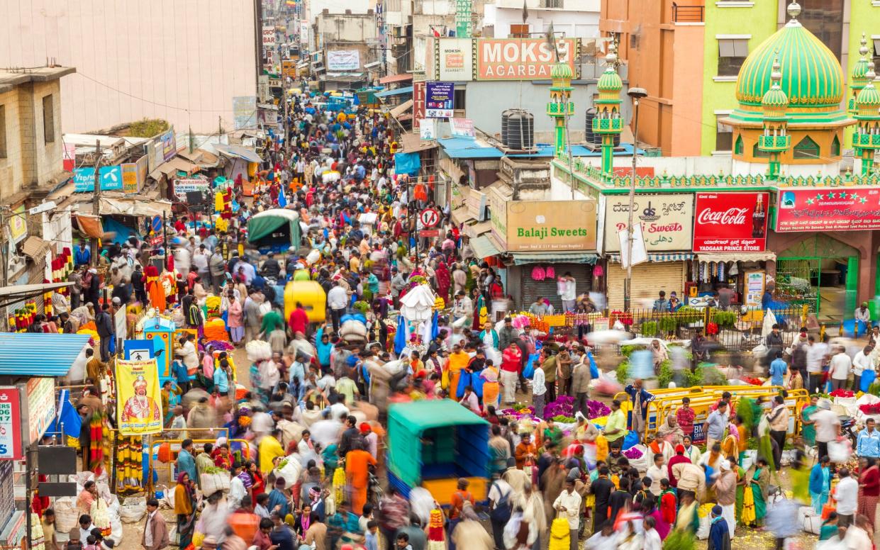 Try a walking tour of Bangalore's many bustling markets