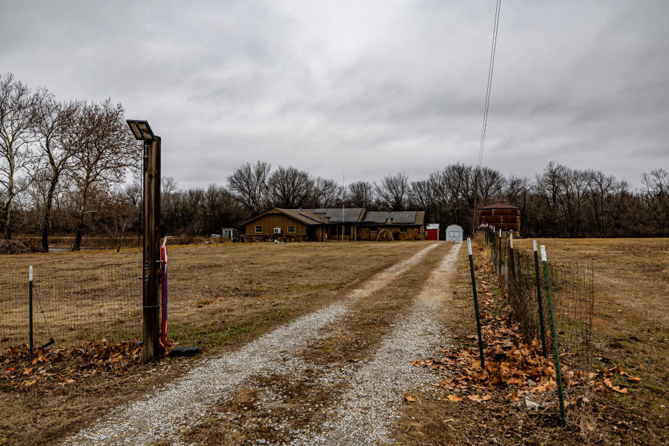 The home north of Dewey where Larry and Deborah Dutton were murdered in late December 2022.