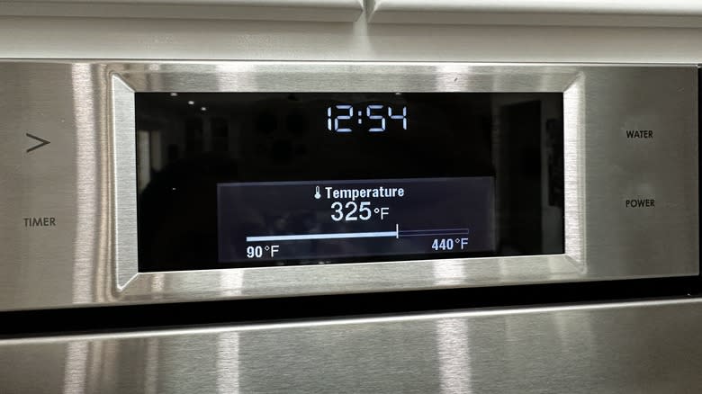 Oven set to 325