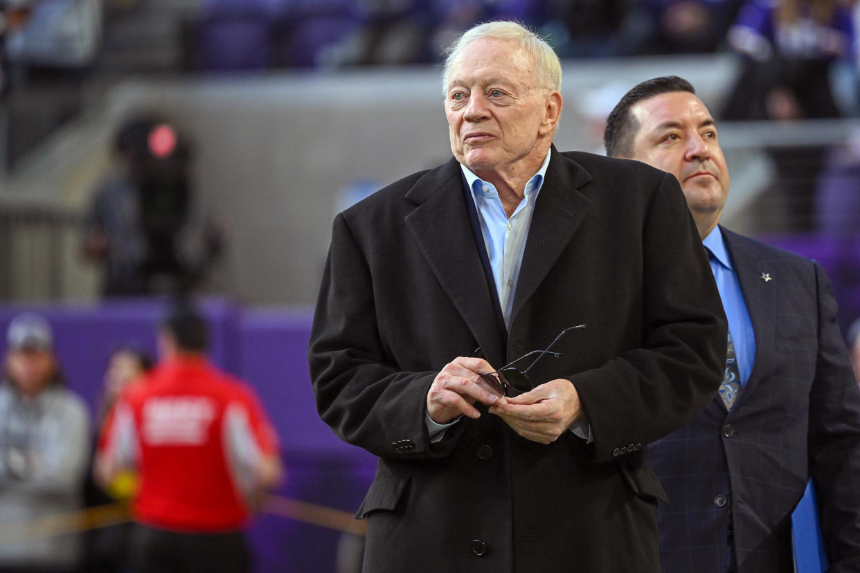 Dallas Cowboys team owner Jerry Jones' actions in recent years mean more than what he did in a 65-year-old photo. Neither paints a pretty picture. (Photo by Nick Wosika/Icon Sportswire via Getty Images)