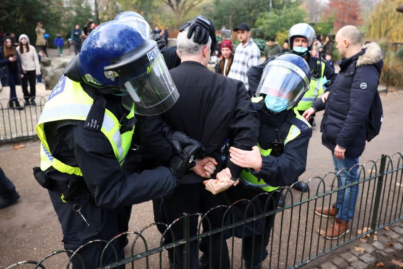 Anti lockdown protest in London