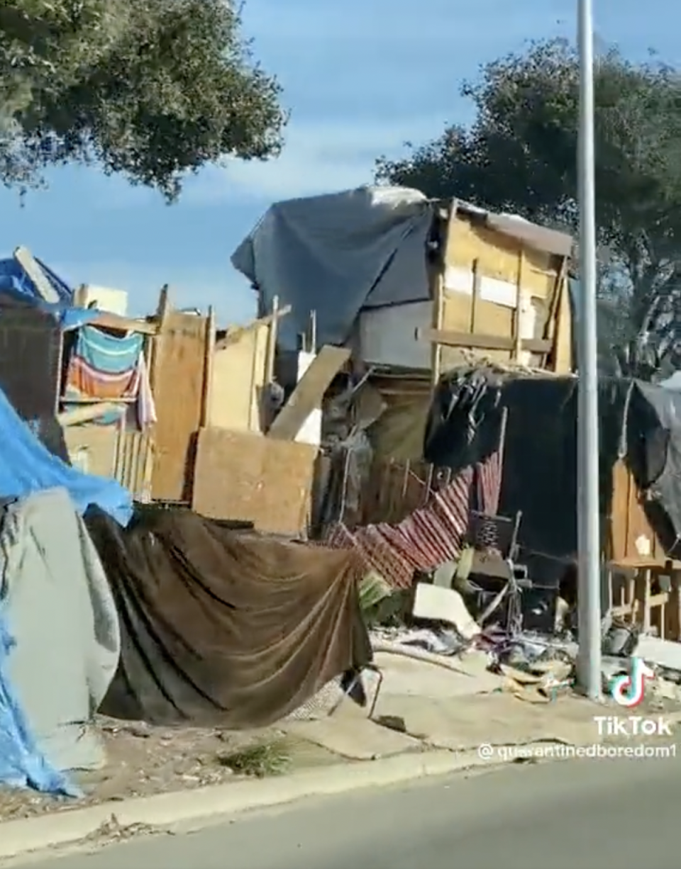 An image from the video showing a scene from the houseless crisis (Jeffrey Long/TikTok)