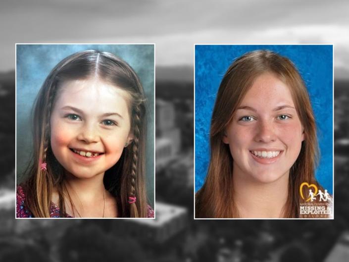 Kayla Unbehaun (left) around the time of her disappearance and in an age-progressed photo (right) (National Center for Missing &amp; Exploited Children)