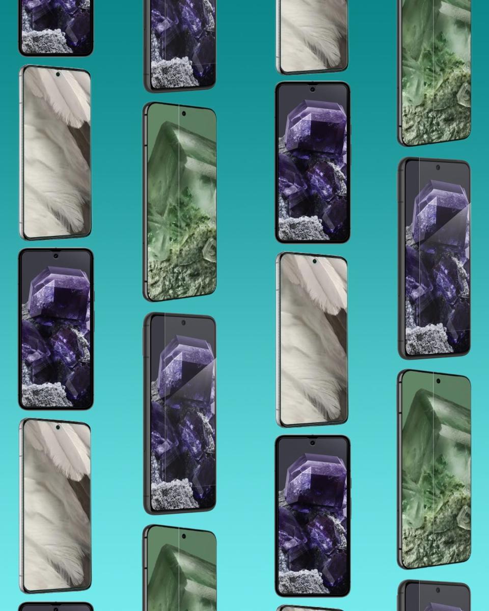 Collage of assorted Google Pixel 8 screen protectors.