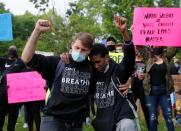 A rally following the death in Minneapolis police custody of George Floyd, in Boston