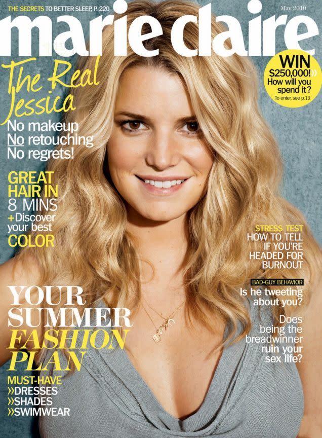 Jessica Simpson on the May 2010 cover of Marie Claire