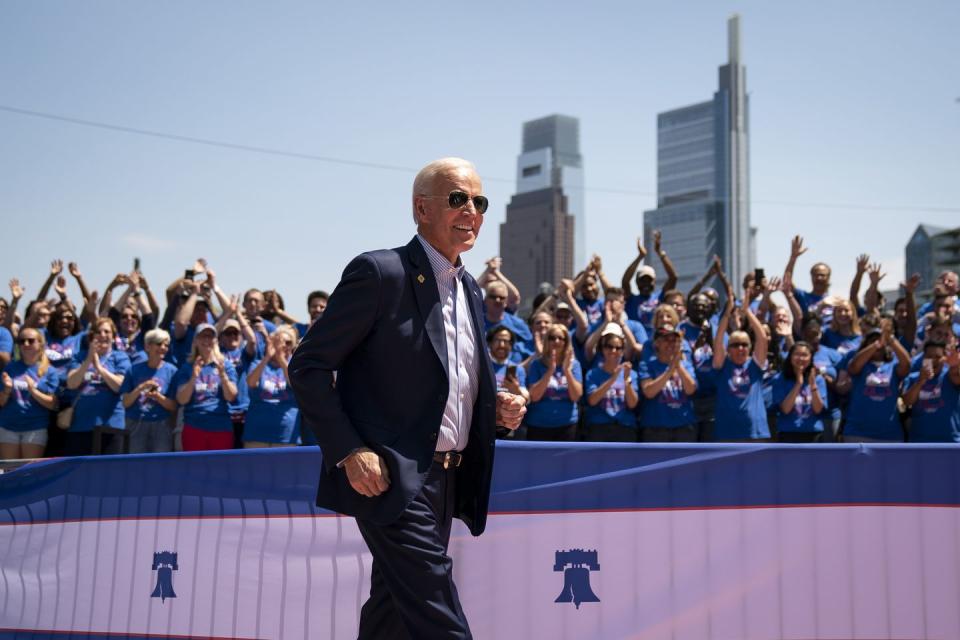 joe biden holds official presidential campaign kickoff rally in philadelphia