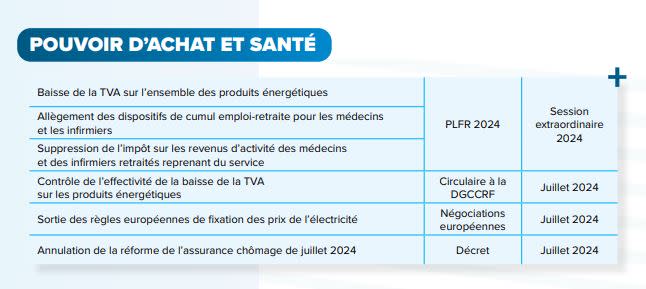 <span>Capture d'écran, réalisée le 24 juin 2024, d'une partie du document présentant le programme du RN pour les législatives 2024</span>