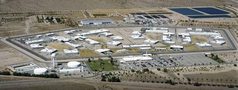 The Chuckawalla Valley State Prison, shown from above, is set for closure by March 2025, according to the state. But local officials are pushing back on the decision.