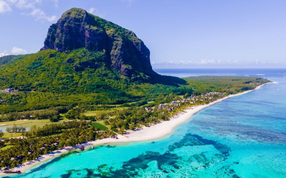 Head west to experience Le Morne's turquoise waters