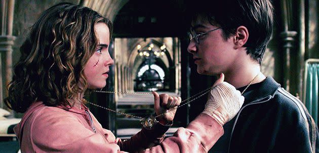 Daniel, we mean Harry Potter, using the Time-Turner with Hermione. Photo: Warner Bros.