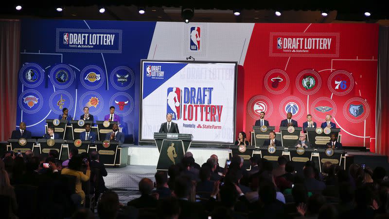 The NBA draft lottery is pictured in 2019. Here’s where the Utah Jazz would be in the NBA draft lottery if the season ended today, updated daily.