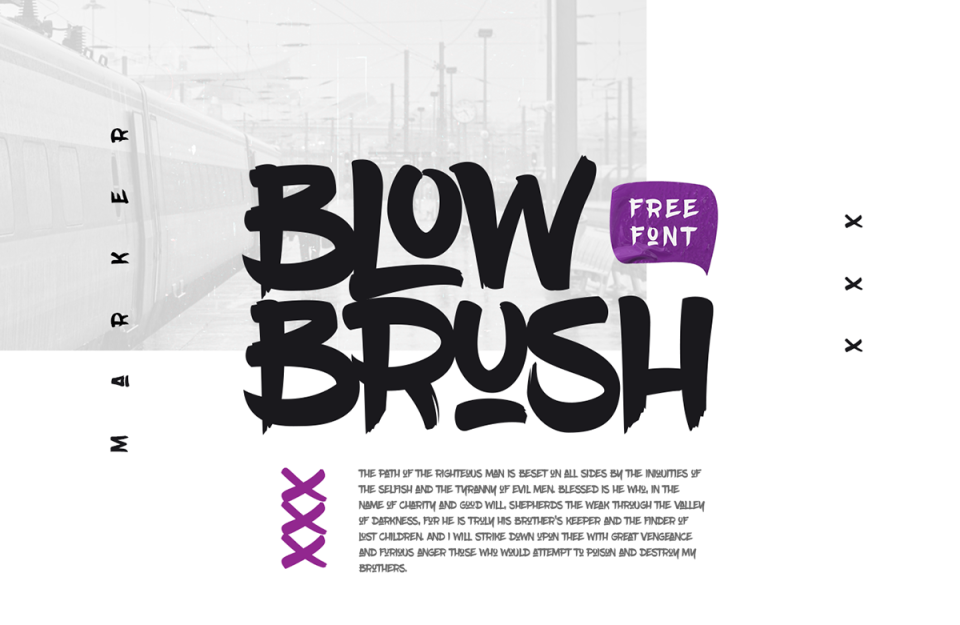 Best free fonts: Sample of Blow Brush