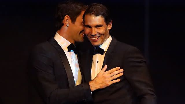 Federer and Nadal at the Laver Cup official dinner. Image: Getty