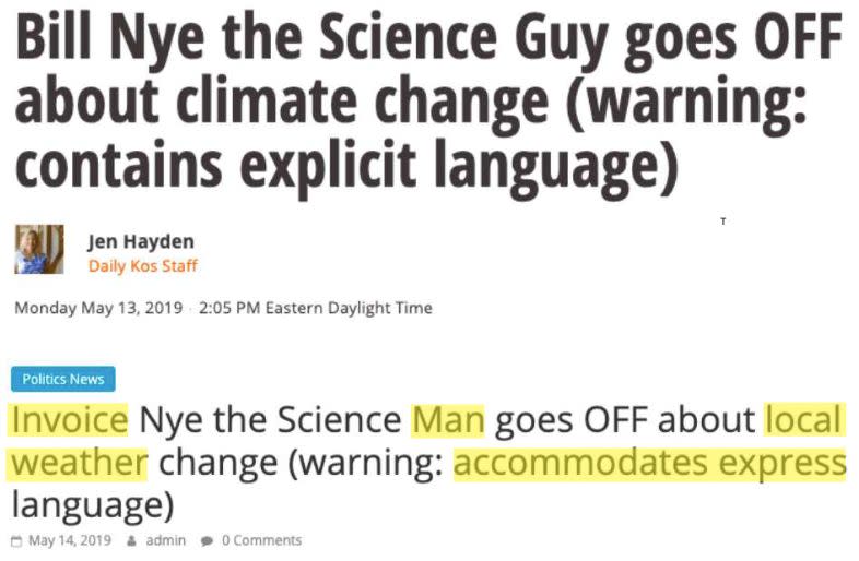 Top: Daily Kos' headline.&nbsp;Bottom: A scammer site's plagiarized version. (Photo: )