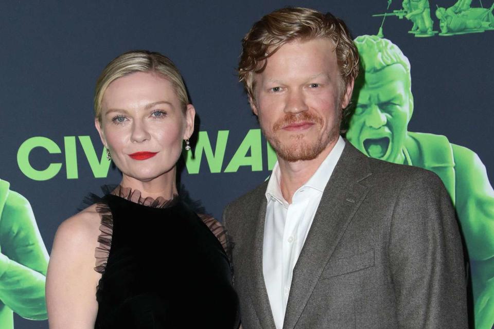 <p>Matt Baron/BEI/Shutterstock</p> Kirsten Dunst and Jesse Plemons, April 2024