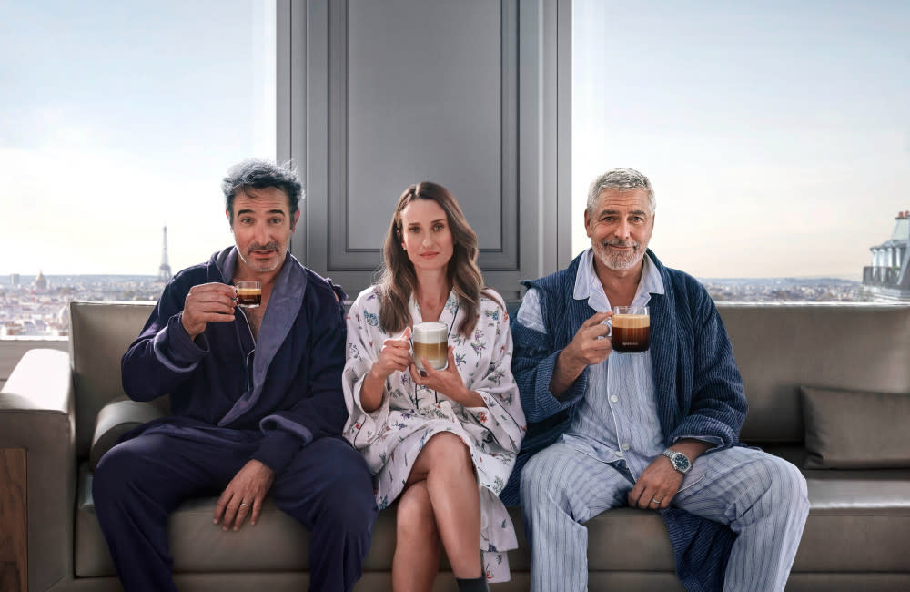 George Clooney loved making the new Nespresso ad with Jean Dujardin and Camille Cottin credit:Bang Showbiz