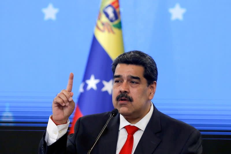 FILE PHOTO: Venezuelan President Nicolas Maduro holds a news conference in Caracas