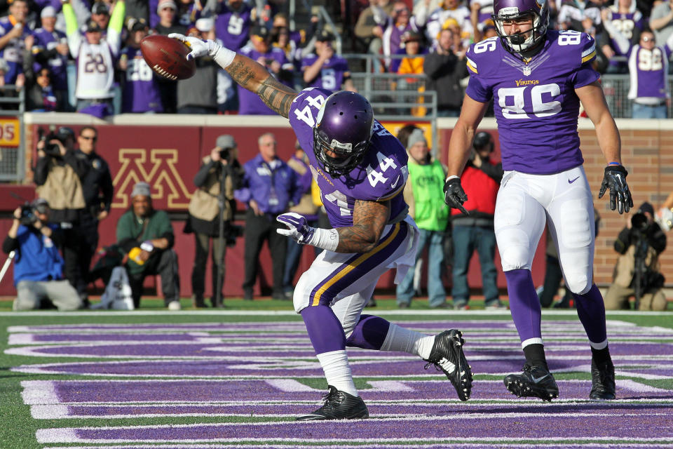 Matt Asiata, touchdown hoarder (Brace Hemmelgarn-USA TODAY Sports)