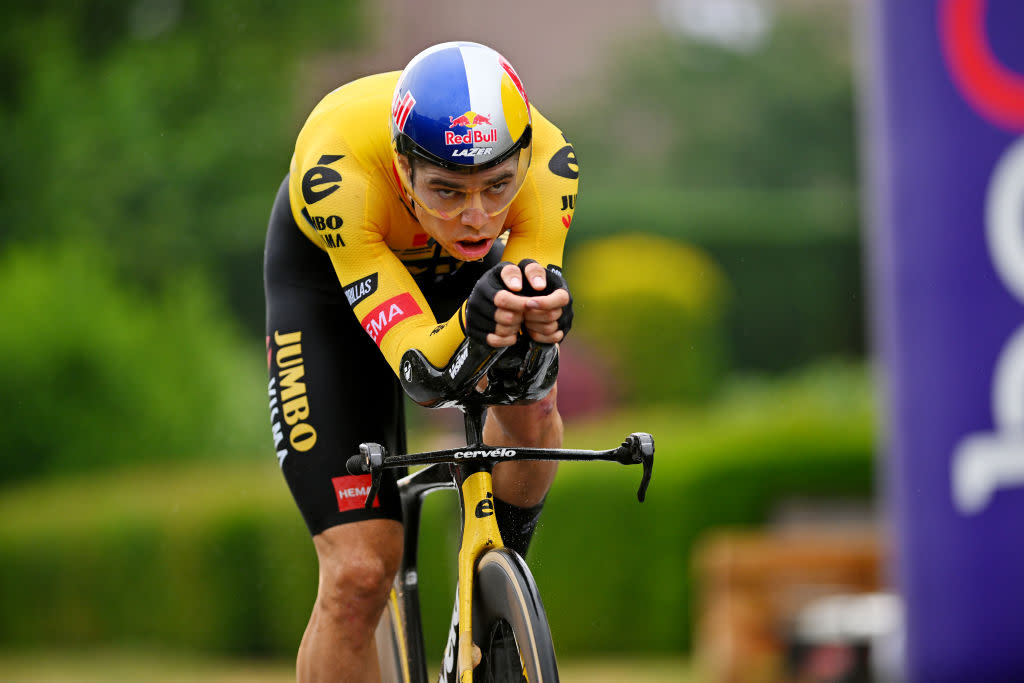  Wout van Aert on his way to winning elite men's time trial title at Belgian Road Championships 2023 