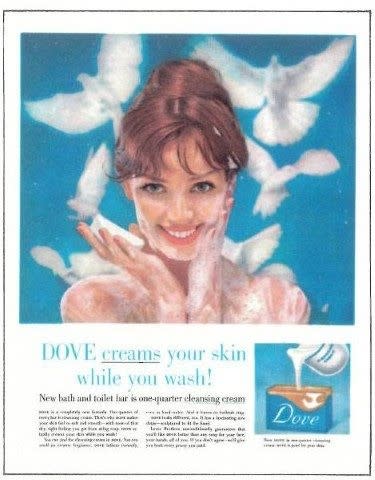 No pun intended in this Dove beauty ad from 1957. (Photo: Dove)