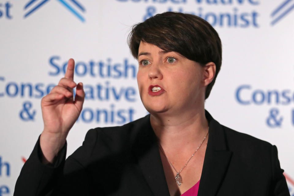 Leader of the Scottish Conservatives Ruth Davidson during a press conference at Holyrood Hotel in Edinburgh, following her announcement that she has resigned as leader of the Scottish Conservatives, saying holding the post had been the "privilege of my life".