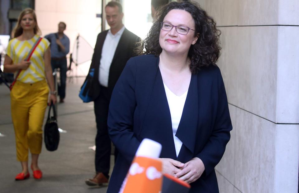 Frühere SPD-Chefin und Bundesarbeitsministerin Andrea Nahles (SPD) im Juni 2019.