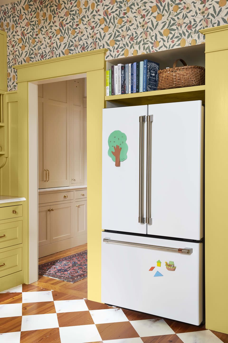 british style kitchen white refrigerator