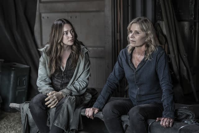 <p>Seth F. Johnson/AMC</p> Alycia Debnam-Carey and Kim Dickens on the 'Fear the Walking Dead' series finale