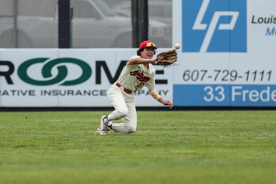 Connor Durkin makes the play for Ketcham in the NY State semin final game at Mirabito Stadium