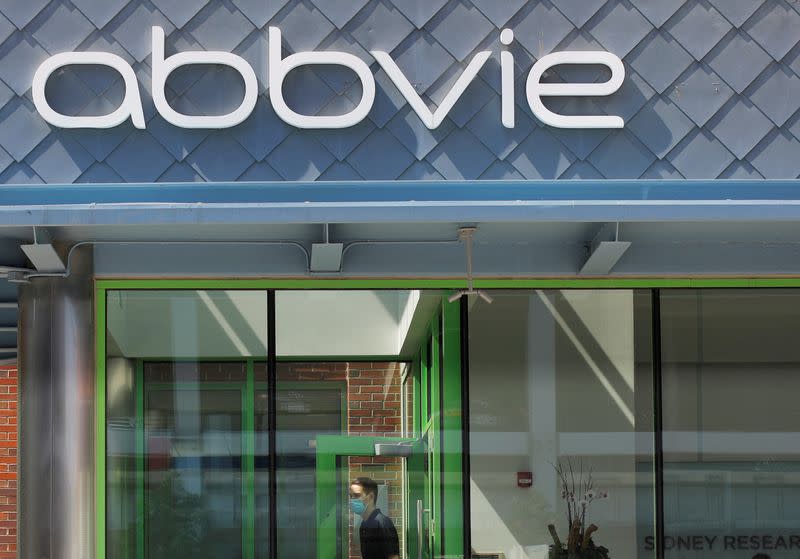 FILE PHOTO: A sign stands outside a Abbvie facility in Cambridge