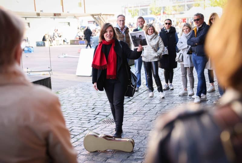 Stefanie Hempel has been giving tours of Beatles history in Hamburg for two decades. Christian Charisius/dpa