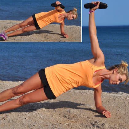 Side Plank with Dumbbell Raise