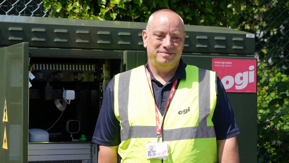 Ogi's Justin Leese at the company's cabinet in Tonypandy