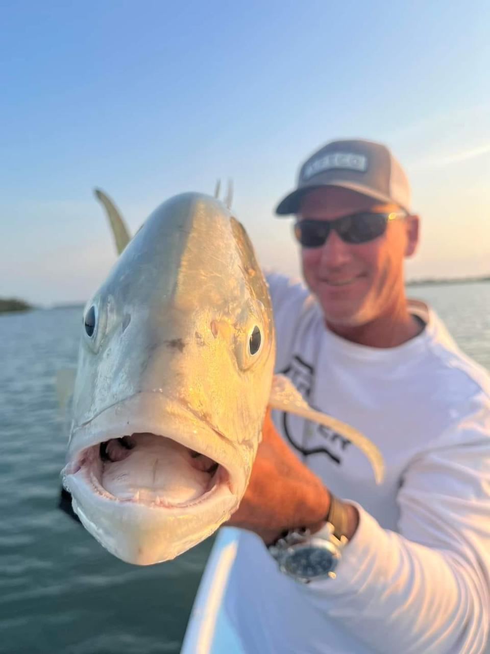 Big jack crevalle like this one caught and released April 12, 2024 with Y-B Normal charters in Fort Pierce are running in the lagoon and along the beaches.