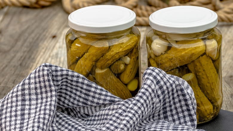 Jars of pickles