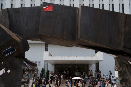 Students' march on the campus of the Chinese University of Hong Kong