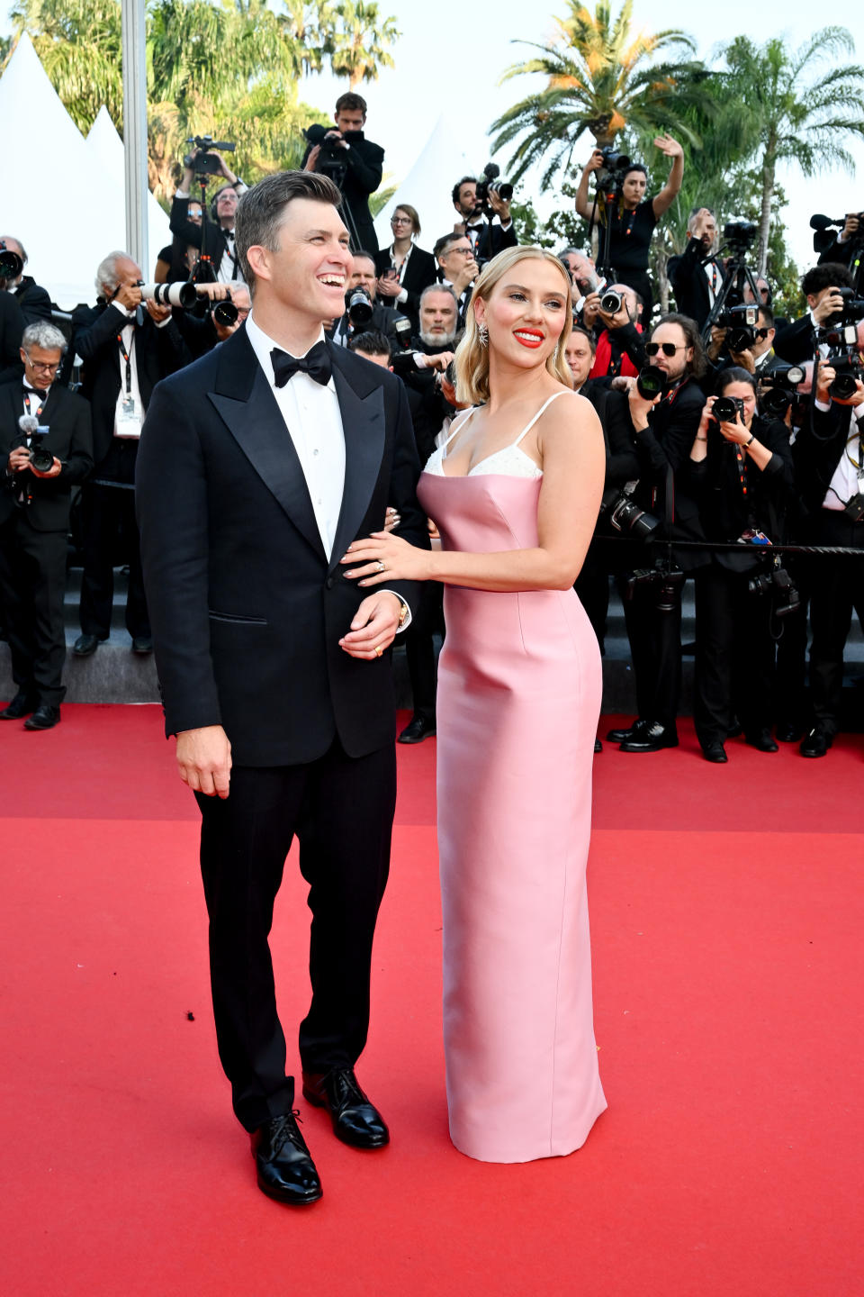 Colin Jost and Scarlett Johansson