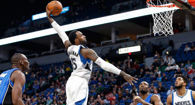 Shabazz Muhammad throws down a dunk. (Jim Mone/AP)