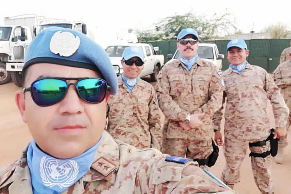 <div class="inline-image__caption"><p>"Guillén’s selfie, at Camp Torogroz, a base for the El Salvador troop contingent, in Timbuktu. His widow, Nuria, was in close contact with him up until his last days, communicating through WhatsApp."</p></div> <div class="inline-image__credit">Handout</div>