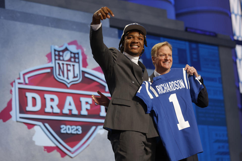 Anthony Richardson was a four-star recruit when he committed to Florida. On Thursday, he became the fourth overall pick in the NFL Draft. (Photo by David Eulitt/Getty Images)