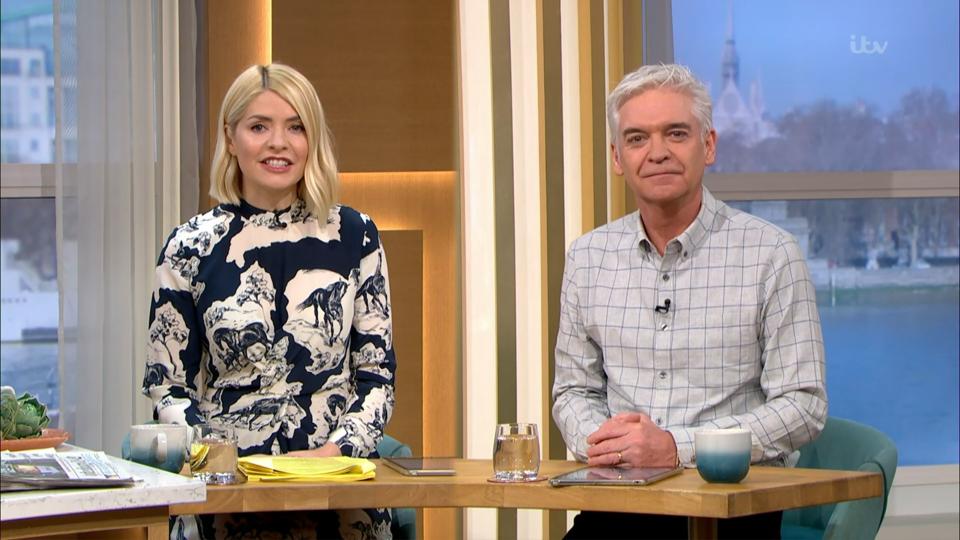 Mandatory Credit: Photo by ITV/Shutterstock (11825117b)
Holly Willoughby and Phillip Schofield
'This Morning' TV Show, London, UK - 22 Mar 2021